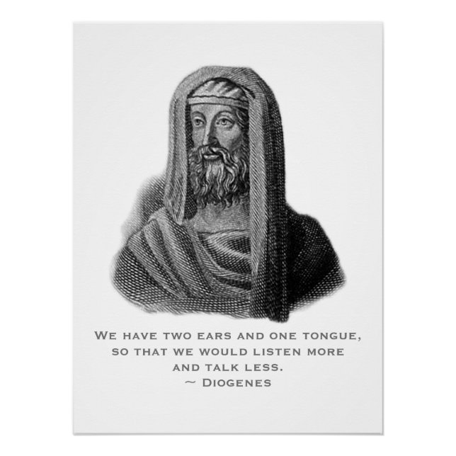Quote Portrait Greek Philosopher Diogenes Cynicus Poster (Front)