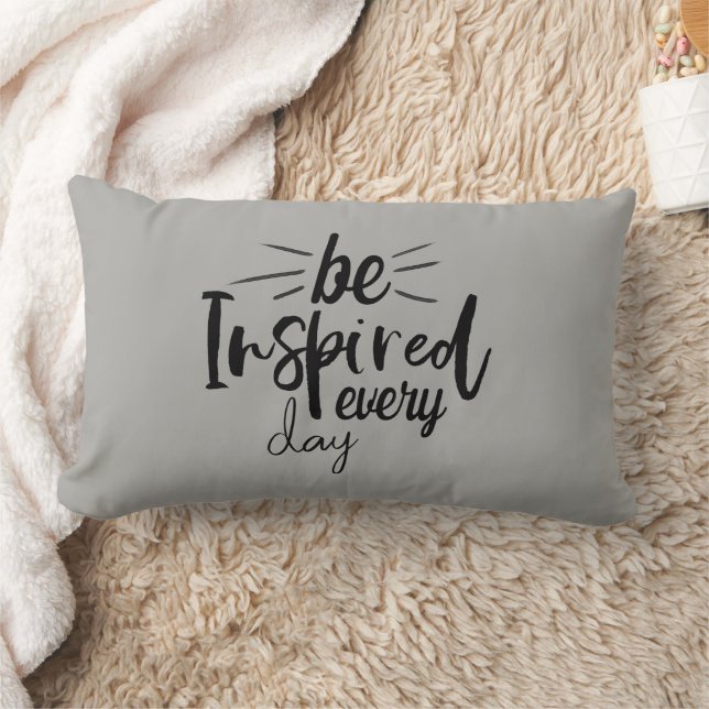 Quote Positive Be Inspired Every Day Lumbar Cushion (Blanket)