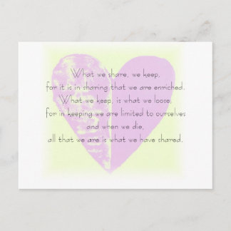 Quote Postcard - What we share