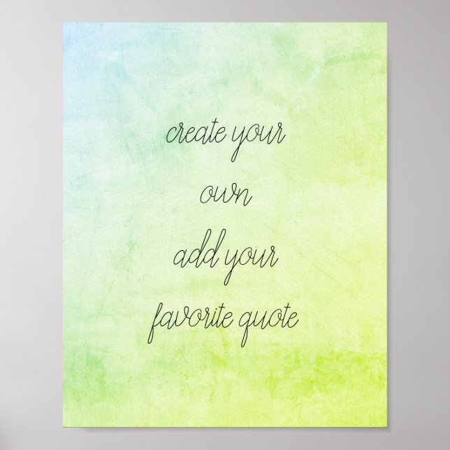 quote poster create your own distressed blue green (Front)