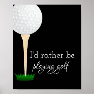 quote poster for golfers black and white