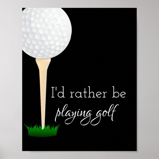 quote poster for golfers black and white (Front)