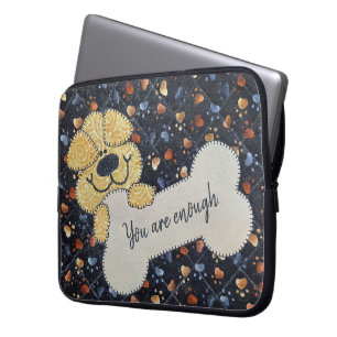 Quote Quilt With Dog and Bone Laptop Sleeve