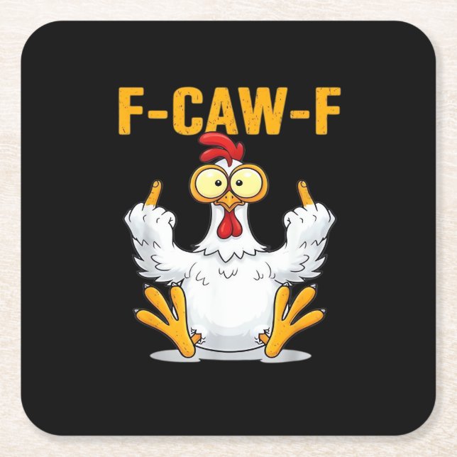 Quote Rooster Meme Classic Square Paper Coaster (Front)