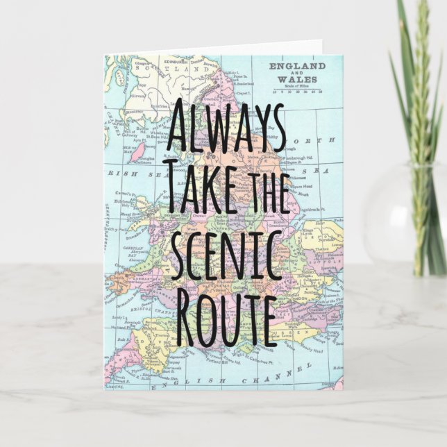 Quote Scenic Route England Wales Map Travel Card (Front)