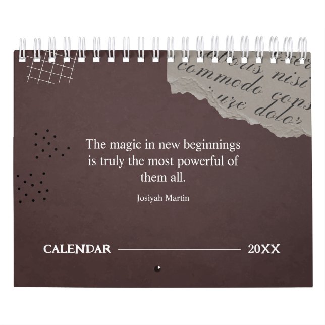 Quote Scrapbook style 2025 vintage Calendar (Cover)