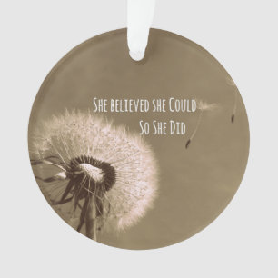 Quote: She believed she could so she Did Ornament