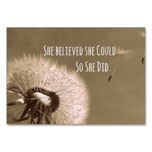 Quote: She believed she could so she Did Table Number