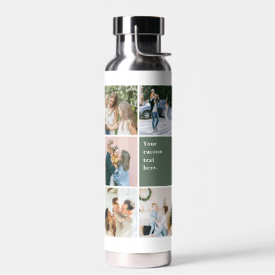 Quote Typography Family Photo Collage Template Water Bottle