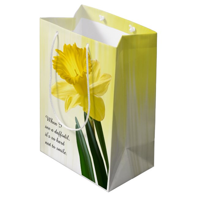 Quote:  "When I see a daffodil ..."  Flower Pics Medium Gift Bag (Back Angled)