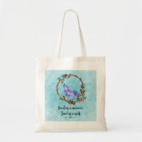 Quote with Howling Wolf in a Boho Wreath