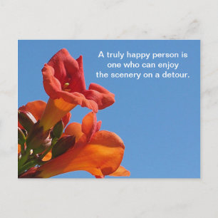 Quote with Trumpet vine Postcard