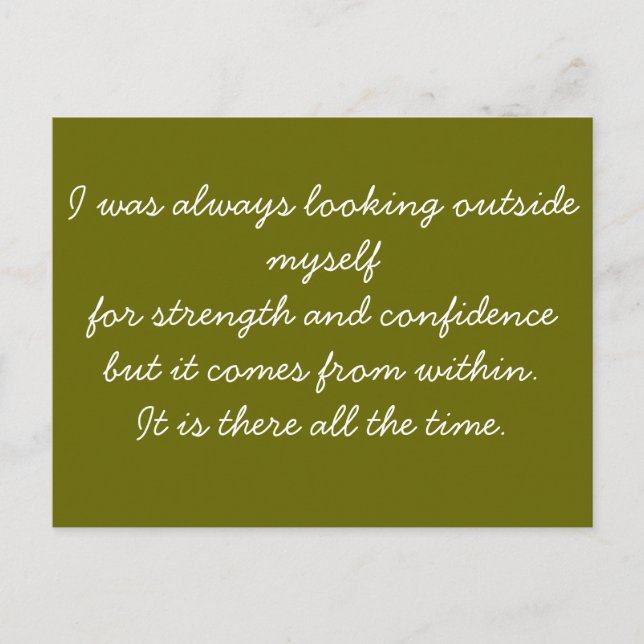 Quoteable Postcard - self confidence (Front)