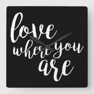 Quoteable V Square Wall Clock