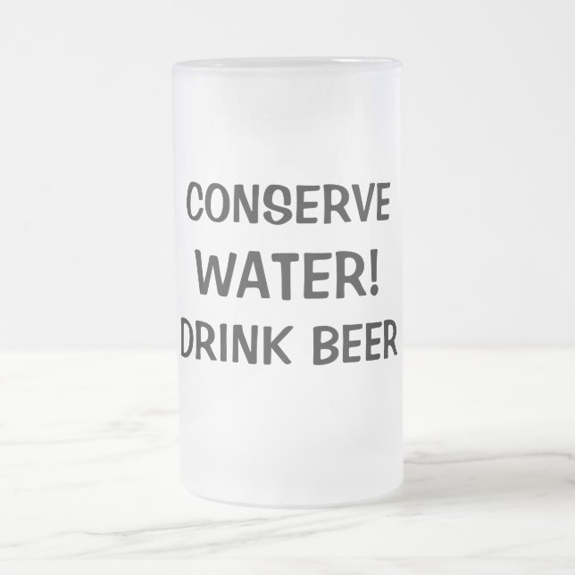 Quoted Frosted Glass Beer Mug (Center)