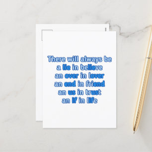 quotes about love, life and friendship holiday postcard