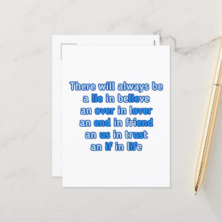 quotes about love, life and friendship holiday postcard