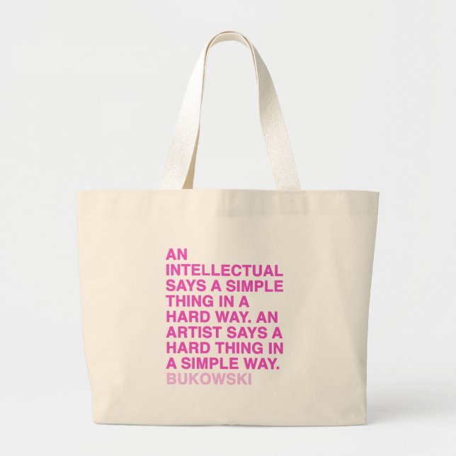 Quotes by Charles Bukowski Large Tote Bag (Front)
