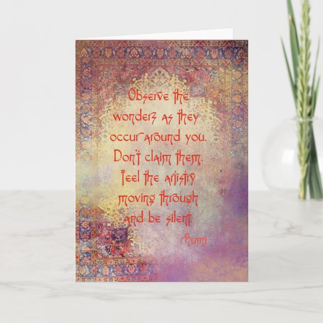 Quotes by Rumi (Greeting Card) Card (Front)