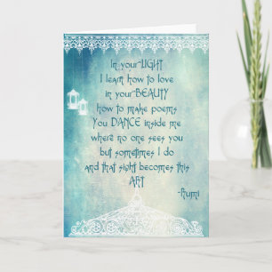 Quotes by Rumi (Greeting Card) Card