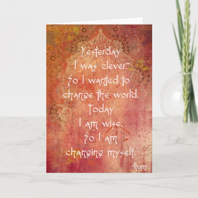 Quotes by Rumi (Greeting Card) Card (Front)