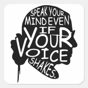 Quotes Feminist Gift, Notorious RBG Square Sticker