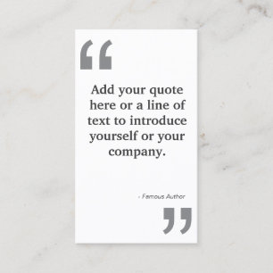 QUOTES in GRAY on White Business Card