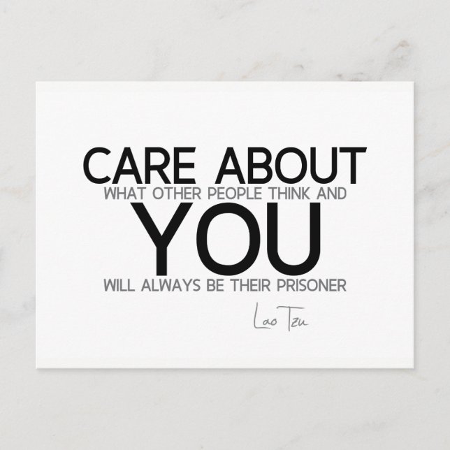 QUOTES: Lao Tzu: Care about you Postcard (Front)