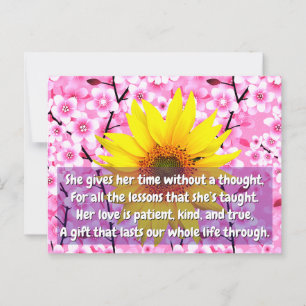 Quotes / Message / Poem   Floral Love Mum Postcard