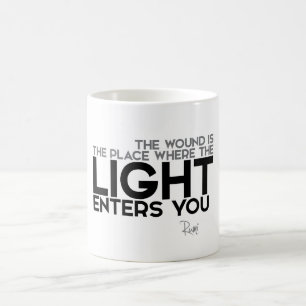 QUOTES: Rumi - Light enters You Coffee Mug