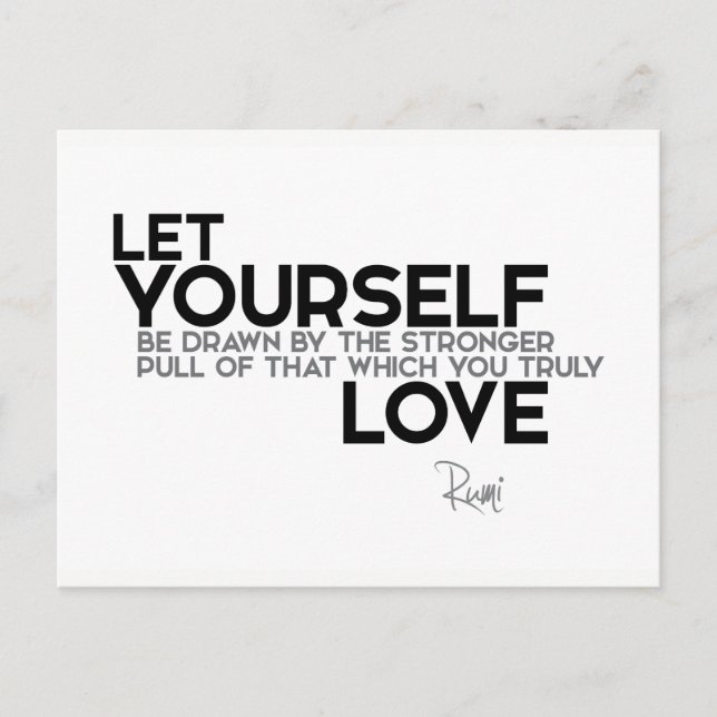 QUOTES: Rumi: You truly love Postcard (Front)
