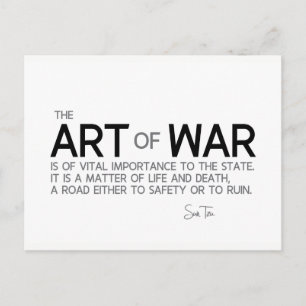 QUOTES: Sun Tzu: Art of war, life and death Postcard