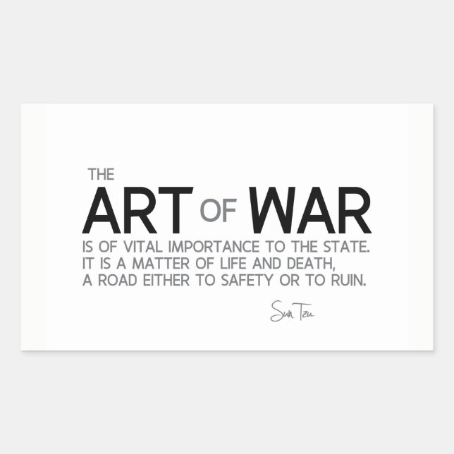 QUOTES: Sun Tzu: Art of war, life and death Rectangular Sticker (Front)
