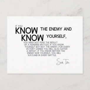 QUOTES: Sun Tzu: Supreme art of war Postcard