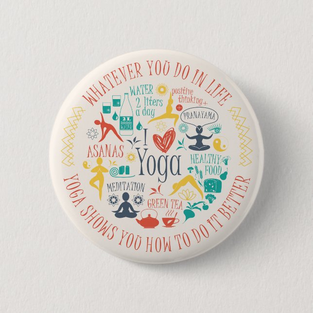Quotes Yoga 6 Cm Round Badge (Front)