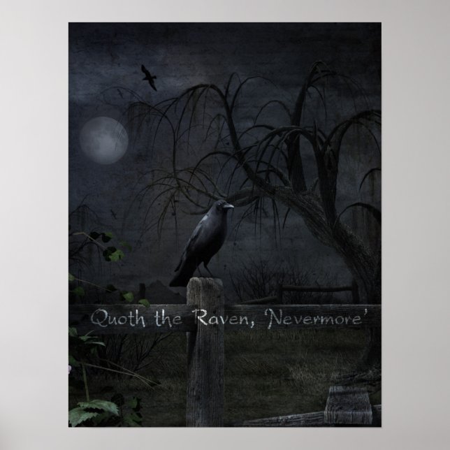 "Quoth the Raven, 'Nevermore'" Gothic Poster (Front)