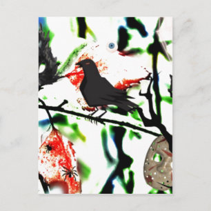 Quoth the Raven Nevermore, Halloween Collage Postcard