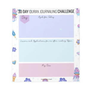 Quran 30 day Challenge Journal Notepad