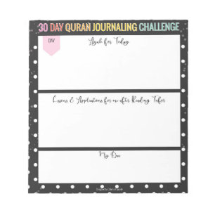 Quran 30 day journal challenge  notepad