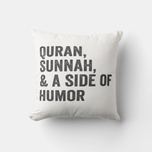 Quran Sunnah & a Side Of Humour Funny Ramadan Gift Cushion