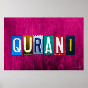 QURANI License Plate Letter Art Name Sign