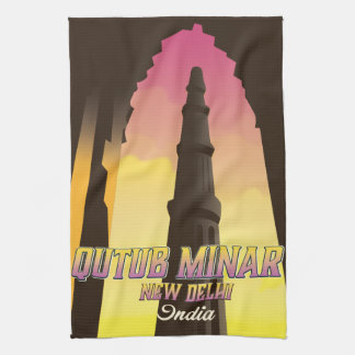 Qutub Minar  New Delhi India travel poster Tea Towel