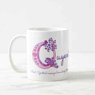 Quyen or Q initial name meaning pink art mug
