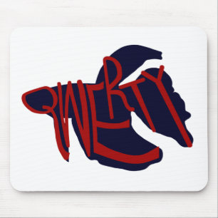 qwerty fish stencil mouse mat