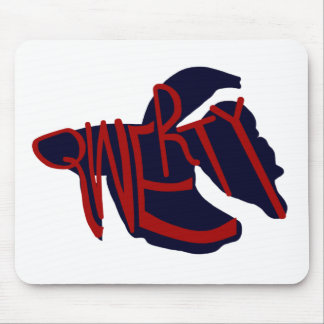 qwerty fish stencil mouse mat