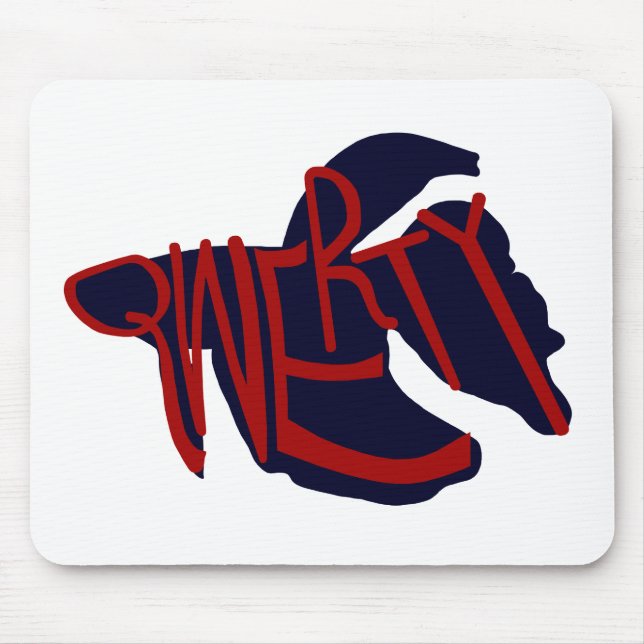 qwerty fish stencil mouse mat (Front)