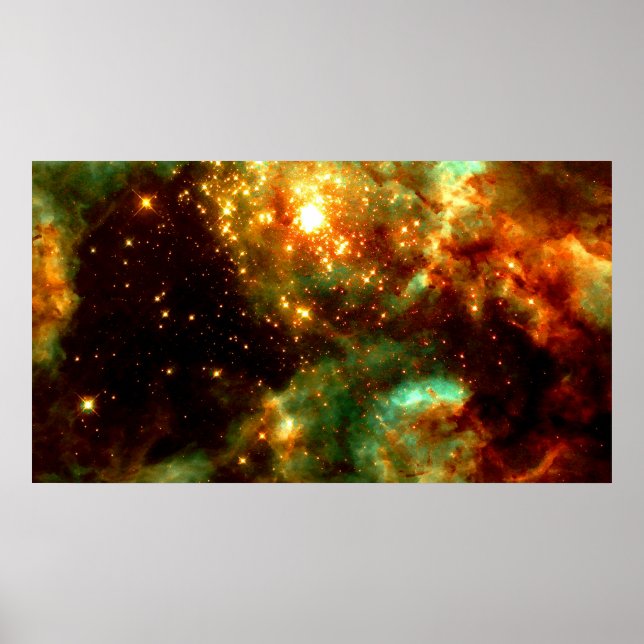 R136- A Cluster of Massive Stars in Doradus Nebula Poster (Front)