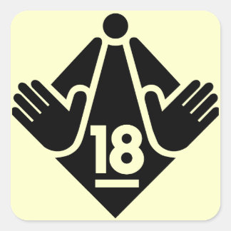 R18 SQUARE STICKER