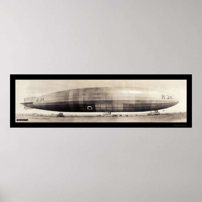 R34 Dirigible Blimp Photo 1910 Poster (Front)