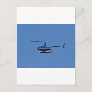 R44 helicopter with floats postcard